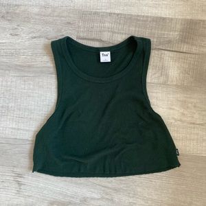 Dark green TNA ribbed tank top